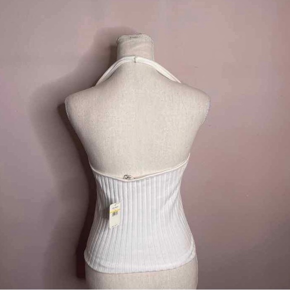 NWT Free People M Ribbed White Halter Tank - Picture 3 of 4